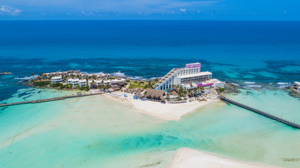 An aerial view of Mia Reef Isla Mujeres in Mexico.