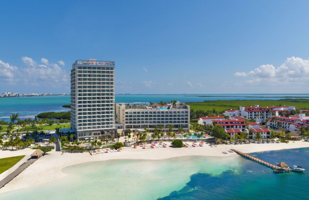 Panoramic view of Breathless resort in Cancun, Mexico