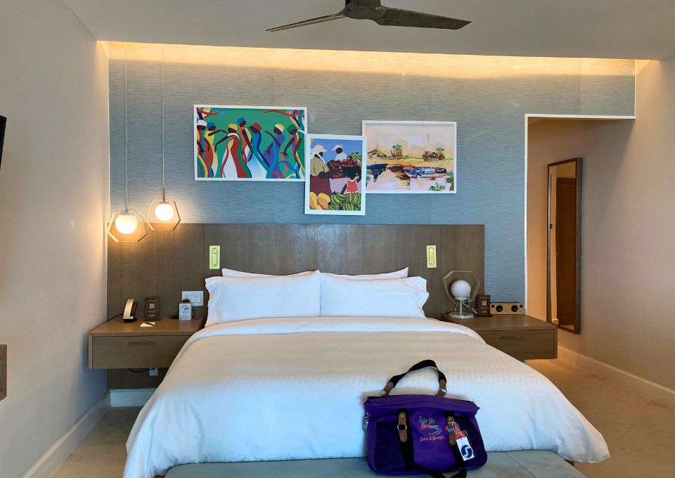 Sandals Dunn's River Tufa Terrace One Bedroom Skypool Butler Suite Bed Area