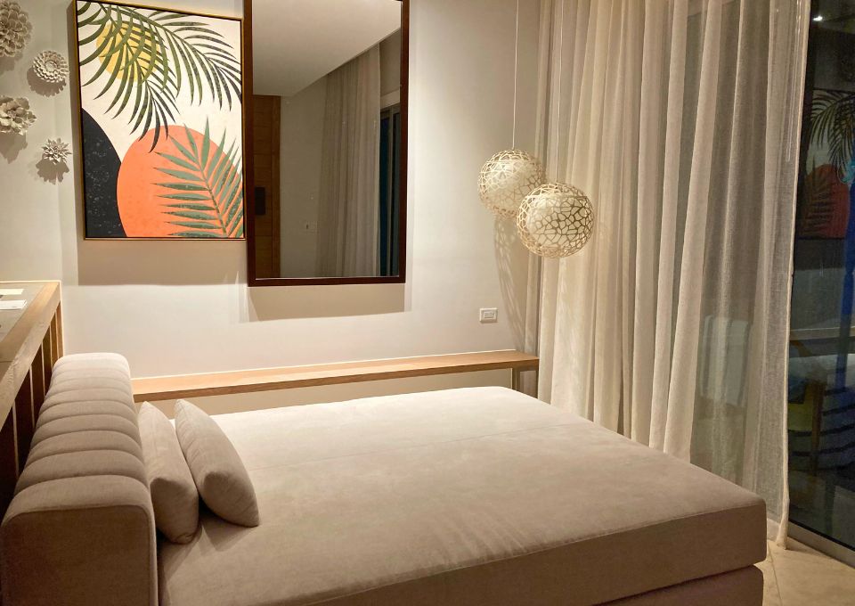 Sandals Dunn's River Tufa Terrace One Bedroom Skypool Butler Suite Living Room Area With Bed