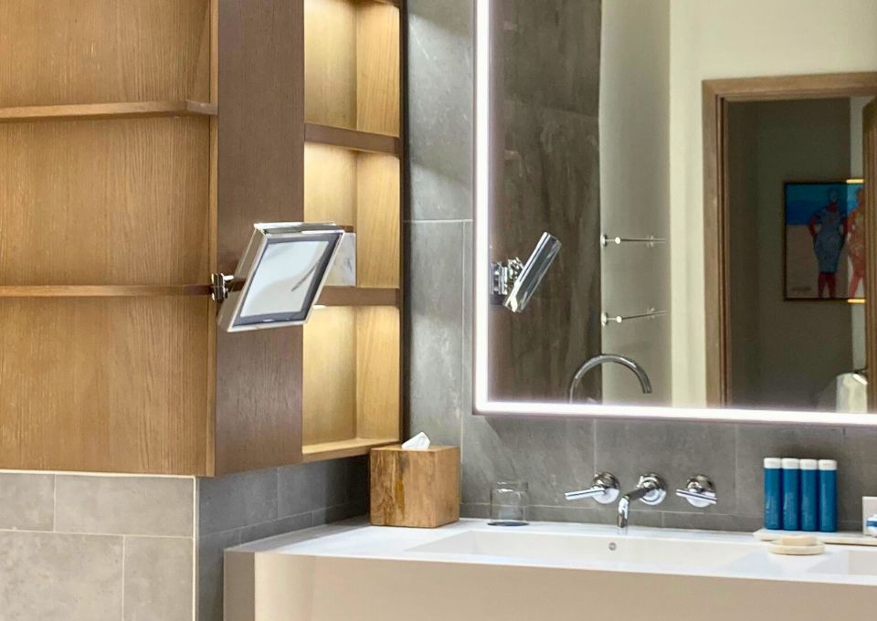 Sandals Dunn's River Tufa Terrace One Bedroom Skypool Butler Suite Mirror and sink